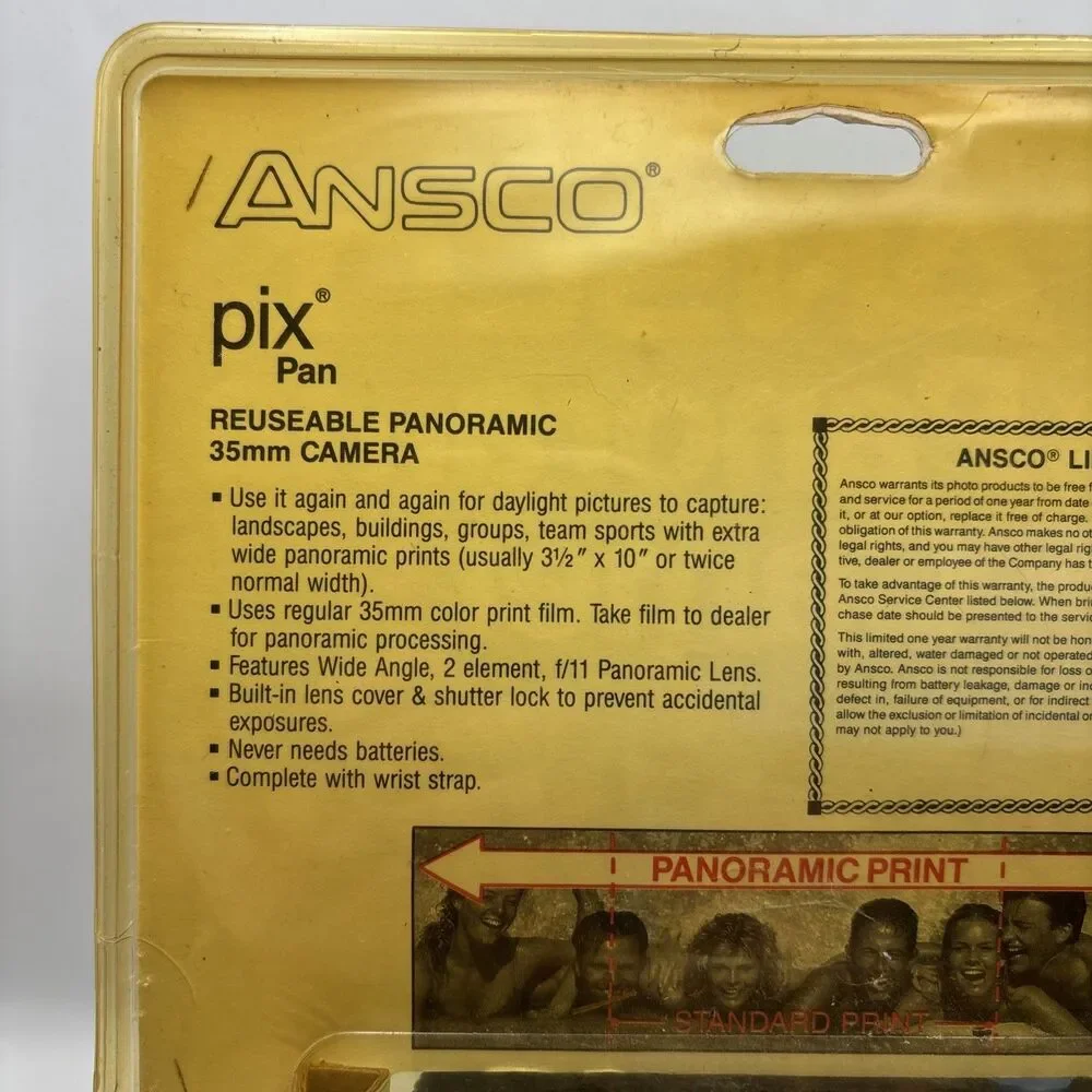 Vintage 35mm Camera Ansco Pix Panorama • Reusable • Ultra Wide Panoramic Picture